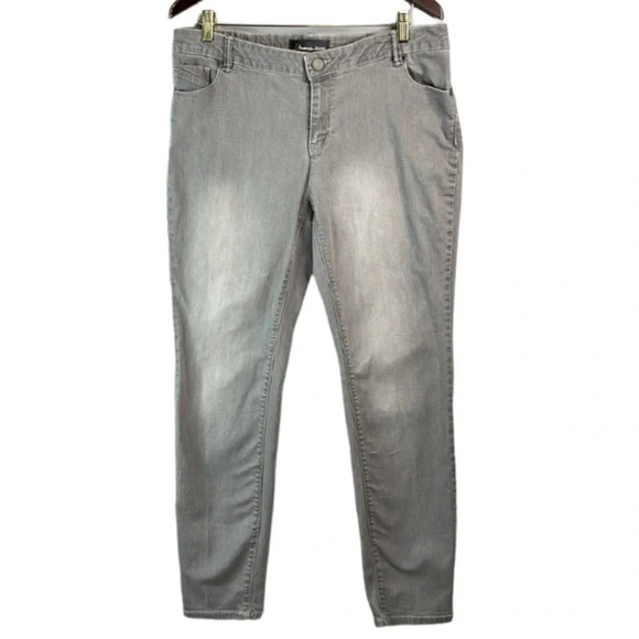 REITMANS Slim Fit Grey White Wash Stretch Jeans Size 16 Plus - Picture 2 of 11